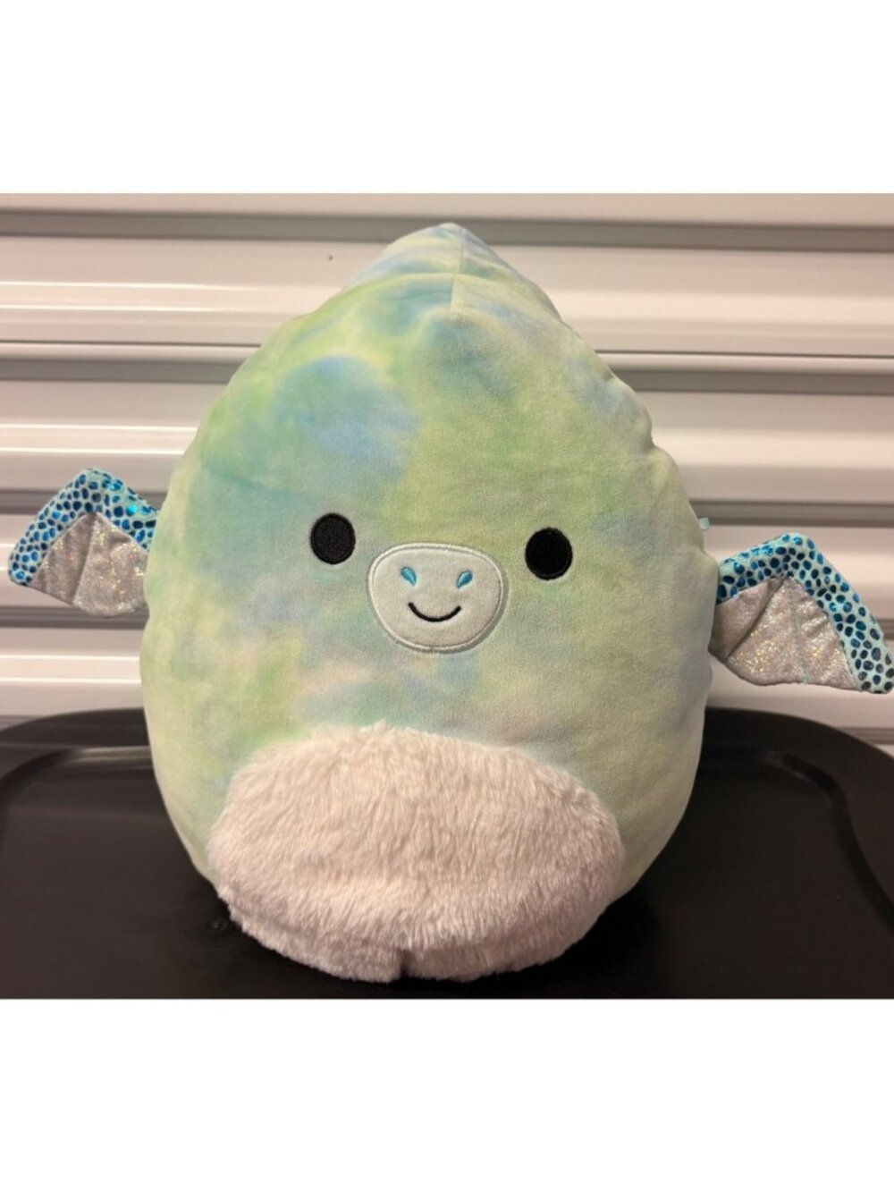 Fletcher the Pterodactyl Squishmallows Plush Tie-Dye Blue Green Sparkly Wings 12